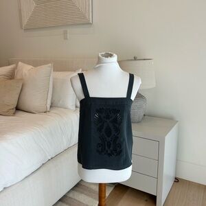 Tibi Black Boxy Tank Top